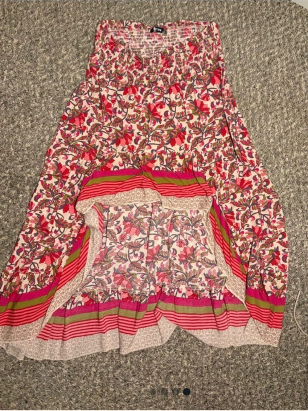 BTFBM Pink Floral High-Low Maxi Skirt - Picture 2 of 3